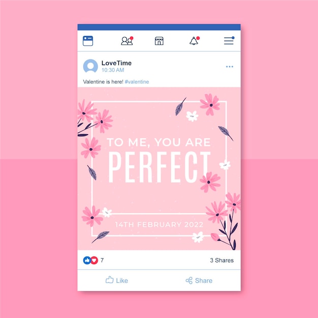 Free Vector minimalist facebook post valentine's day template