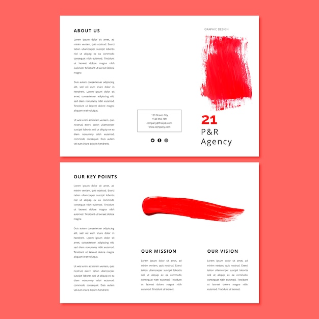 Minimalist graphic design agency brochure template