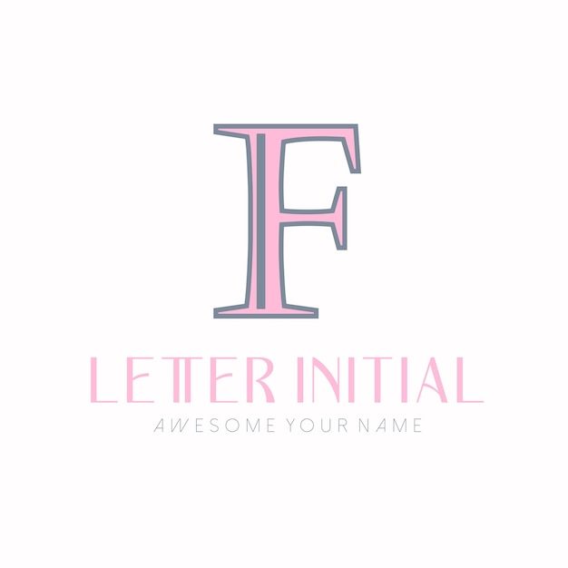 Free Vector minimalist letter f initials logo design for personal brand or company