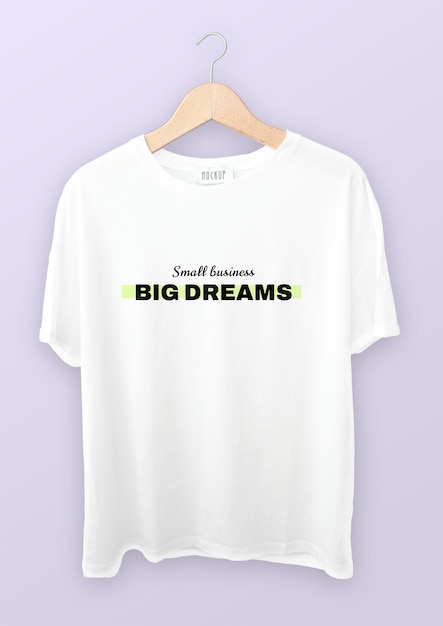 Free Vector minimalist small business big dreams t-shirt