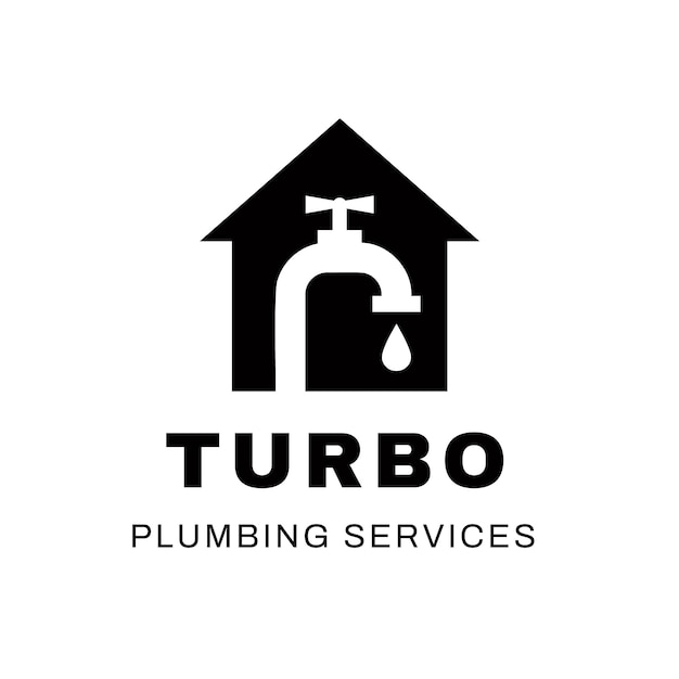 Minimalist turbo plumbing logo template