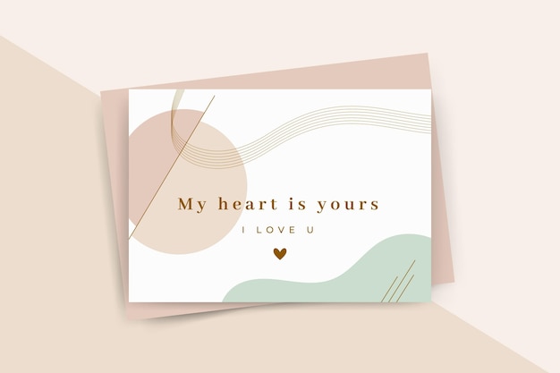 Minimalist valentines day card template