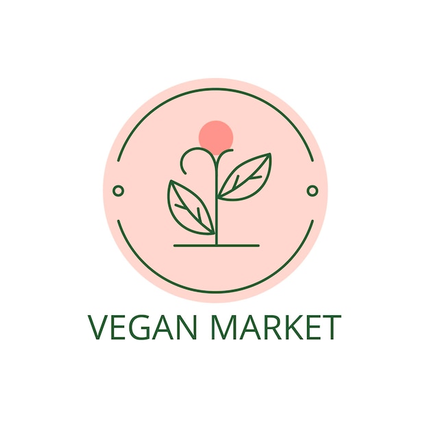 Minimalist vegan market circle logo