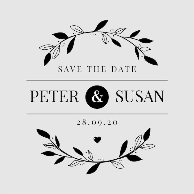 Minimalist wedding logo