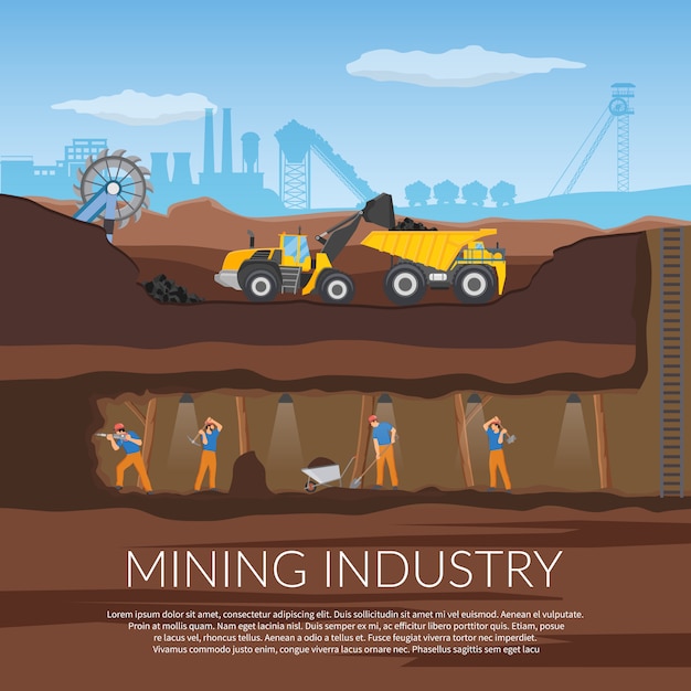 Free Vector mining illustration