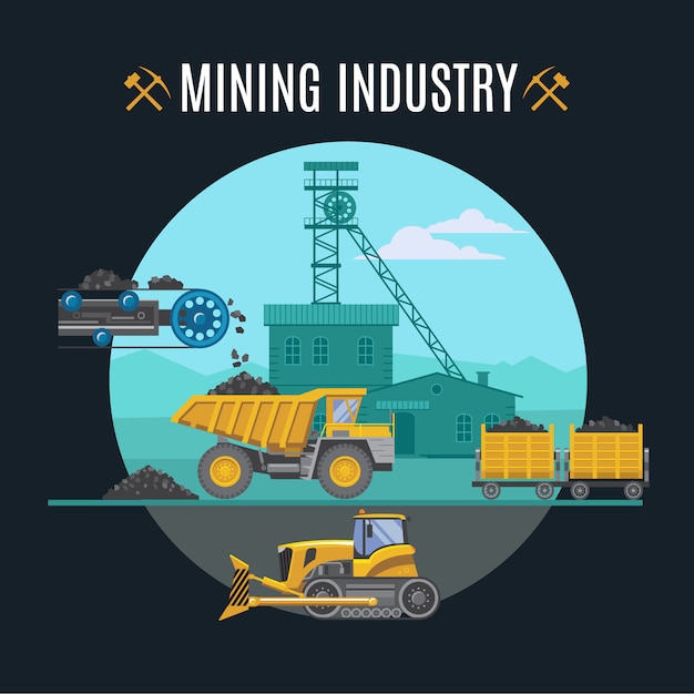 Free Vector mining industry illustration