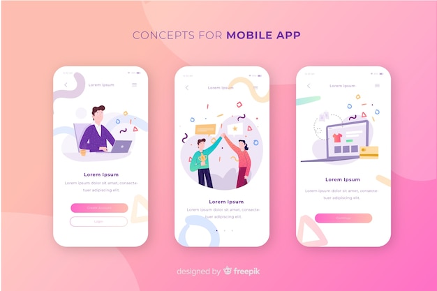 Free vector mobile app concept