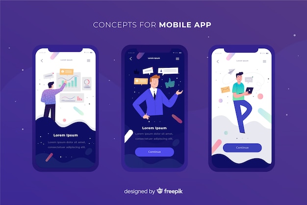 Free Vector mobile app concept