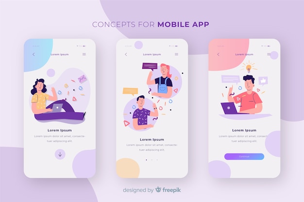 Free vector mobile app concept