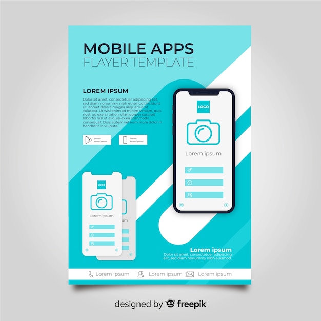 Free Vector mobile app flyer template