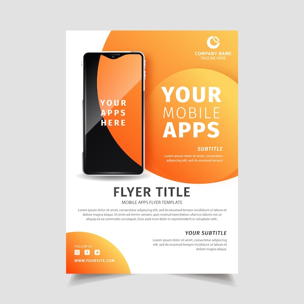 Free Vector mobile app flyer template