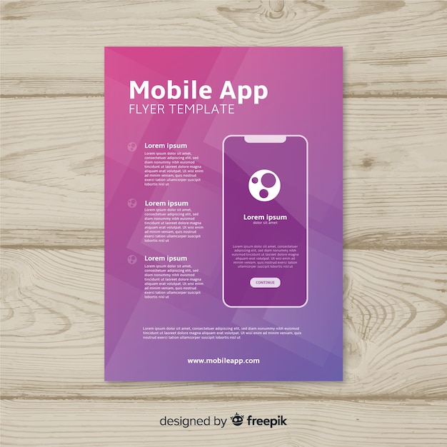 Free Vector mobile app flyer template