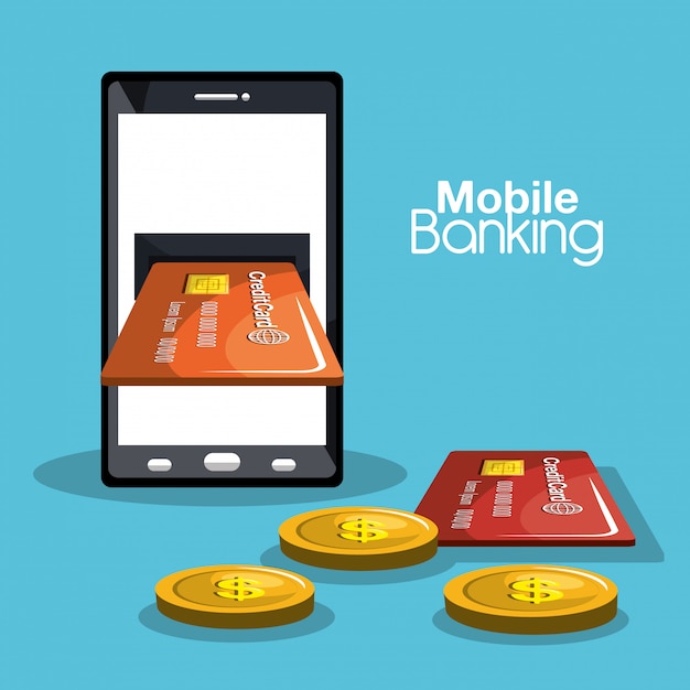 Free Vector mobile banking design 