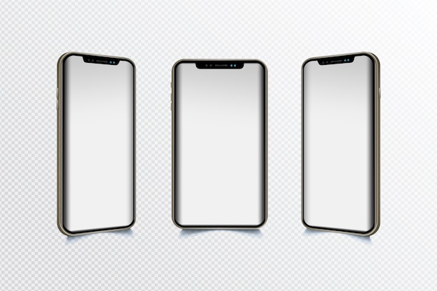 Free vector mobile device in different views
