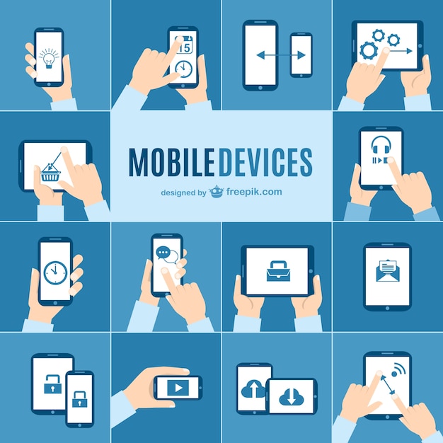 Free Vector mobile devices elements