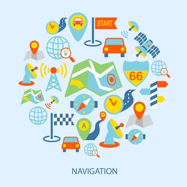 Free Vector mobile navigation elements flat