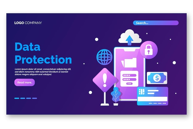 Free Vector mobile phishing landing page