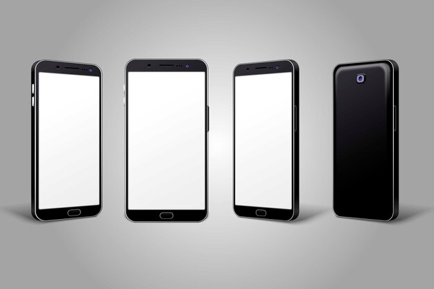 Mobile phone frame with blank display isolated templates