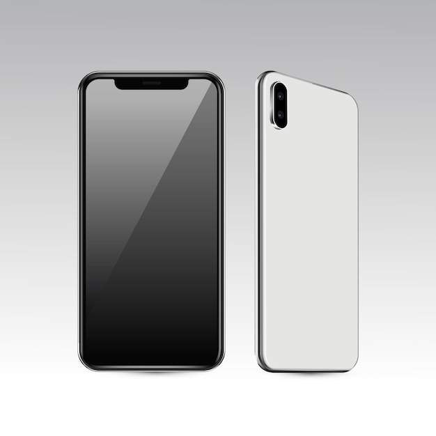 Free Vector mobile phone front and rear view