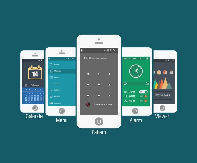 Free vector mobile phones templates