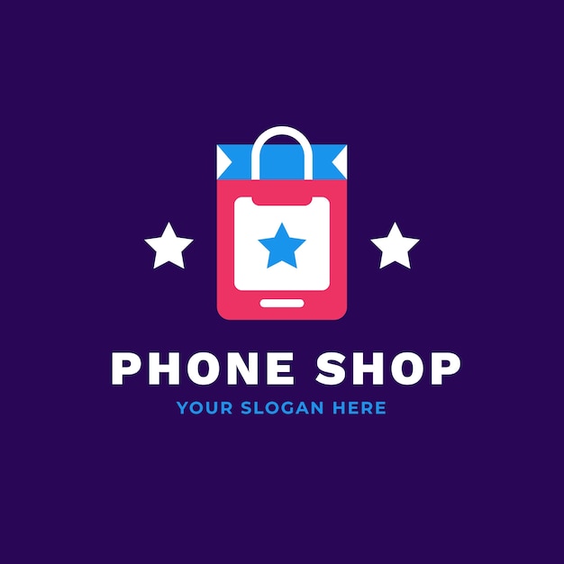 Free Vector mobile store logo design