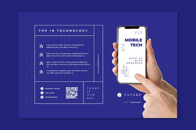 Free Vector mobile tech banner template