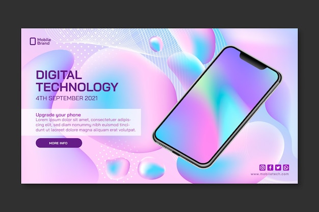 Free vector mobile tech horizontal banner