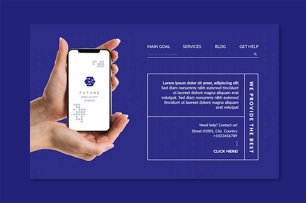 Mobile tech landing page template