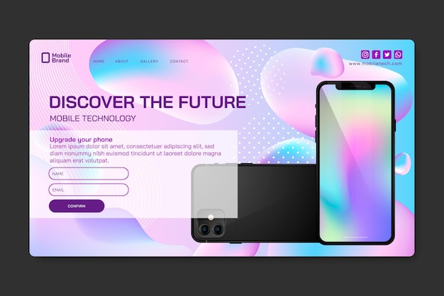 Mobile tech landing page