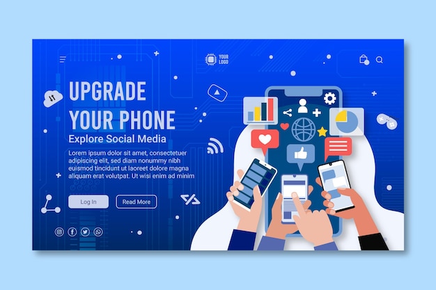 Mobile technology landing page template