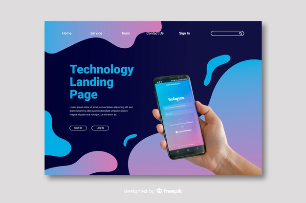 Mobile technology landing page