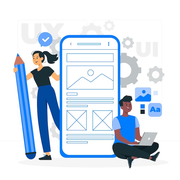 Mobile ui ux concept illustration