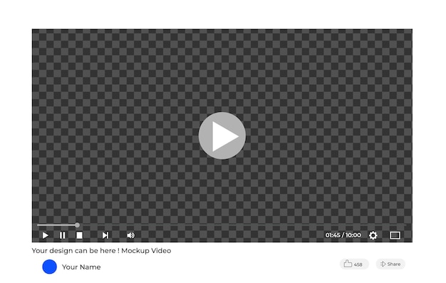 Free Vector mockup of a video player on website