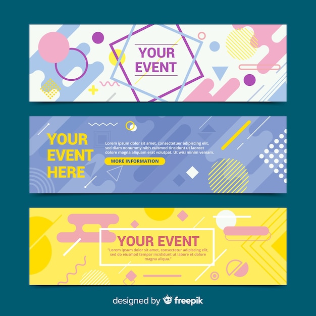 Free vector modern abstract banners with flat design