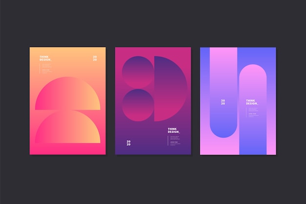 Free Vector modern abstract cover template set