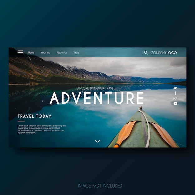 Free Vector modern adventure landing page