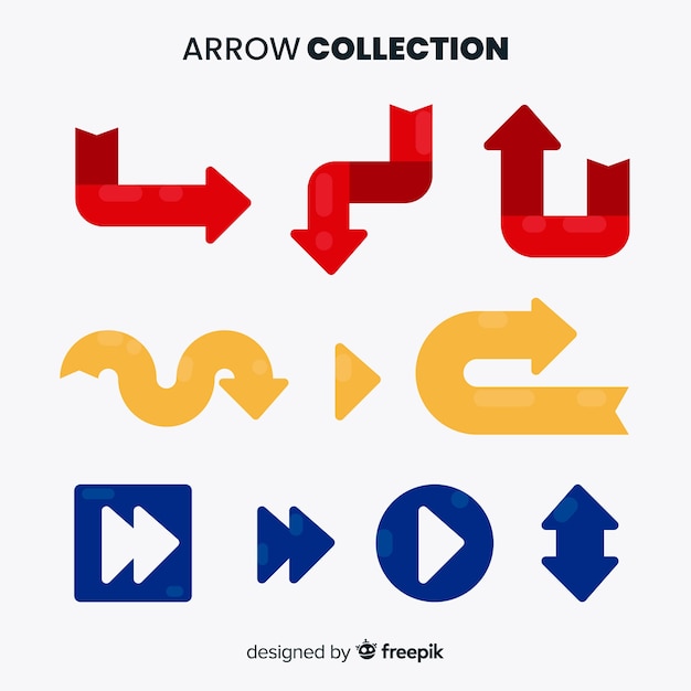 Free Vector modern arrow collection with flat design