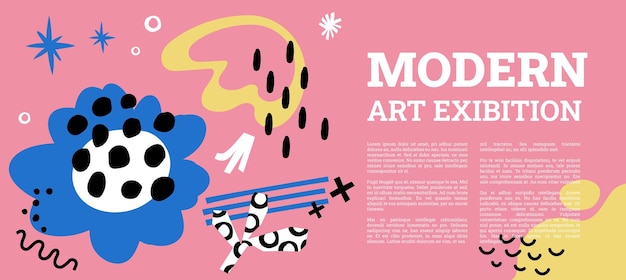 Free vector modern art exhibition banner invitation to expo