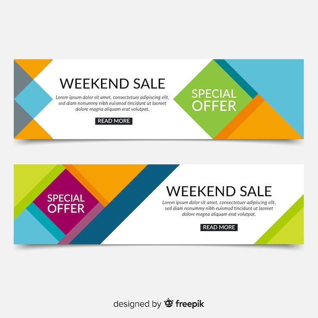 Free Vector modern banners with abstract design