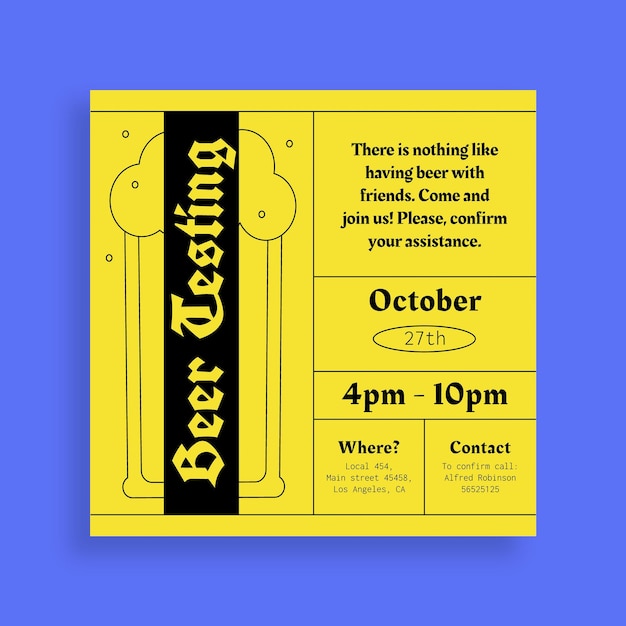 Modern beer tasting oktoberfest party invitation