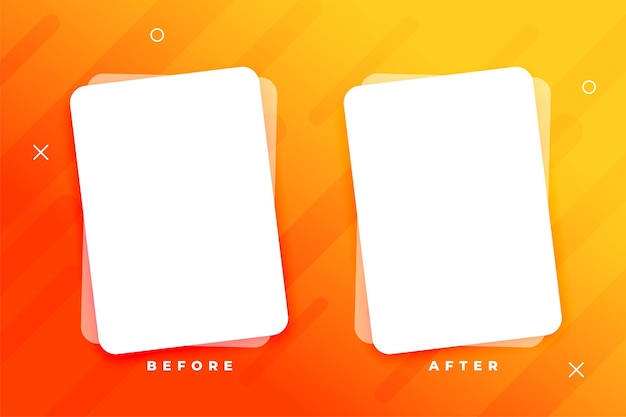 Free Vector modern before and after preview background with copy space