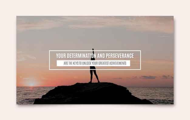 Free Vector modern believe you can motivation youtube banner