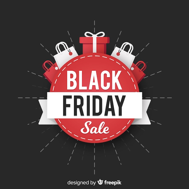 Modern black friday composition with flat design