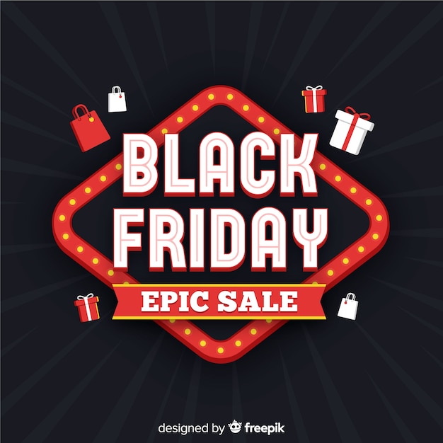 Modern black friday composition with flat design