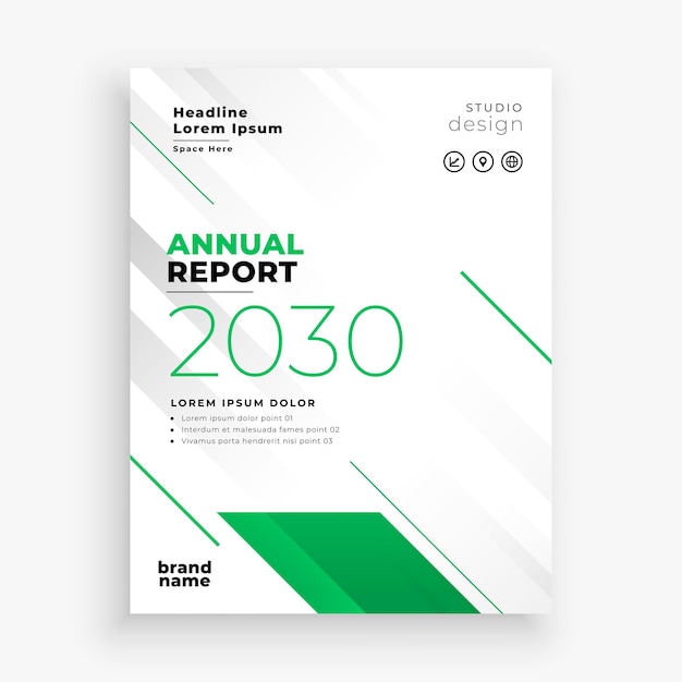 Free Vector modern business annual report template for corporate newsletter booklet