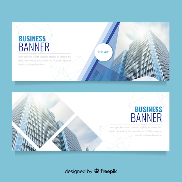 Free Vector modern business banners with photo