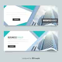 Free vector modern business banners with photo