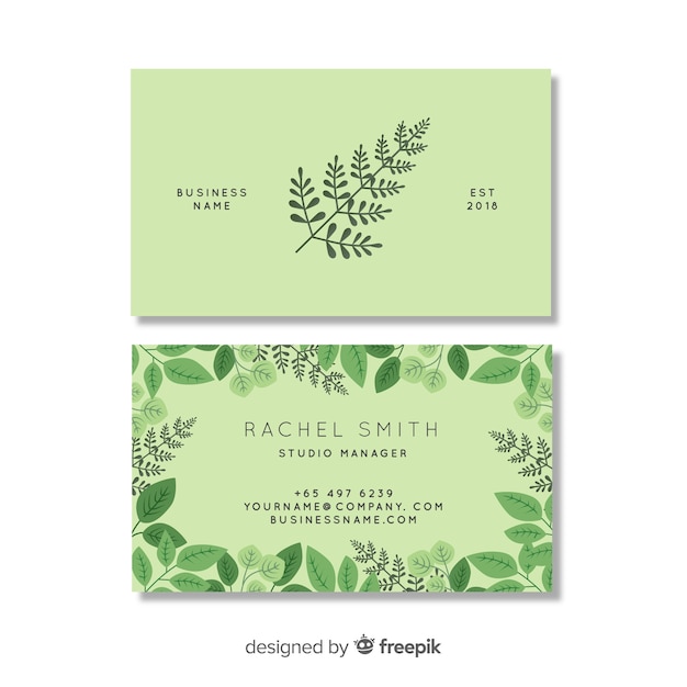 Modern business card with nature or eco concept