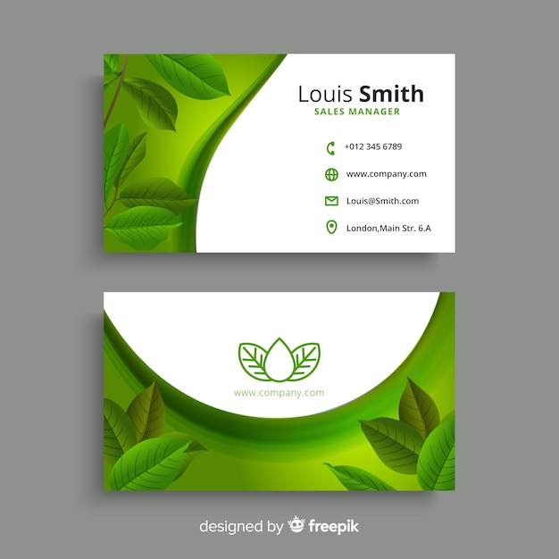 Modern business card with nature or eco design