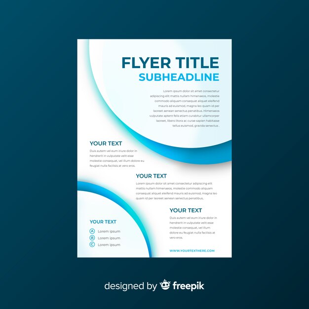 Modern business flyer template with flat design